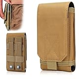 COYUN Universal Gürtel Tasche Holster,Outdoor Handytasche Hülle, Army Camo Molle Tasche für Handy Gürteltasche Holster Cover Case Größe L,braun