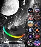 Galaxy Projektor mit 2 Ultra HD Objektiven, Meteor Star Projektor Galaxy Light mit buntem Nachtlicht & Timing, Home Planetarium Projektor für Entspannung, Studium, Meditation, Stressab