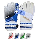 HUDORA Torwarthandschuhe - Gepolsterte Fußball Torwarthandschuhe für Kinder & Jugendliche in Größe S/M - Torwarthandschuhe mit Schaumstoffrücken - Fußballhandschuhe mit Klettverschluss