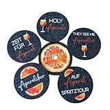 6 Stück Aperol-Fans: Unsere Untersetzer aus Filz mit lustigen Aperol-Sprüchen!
