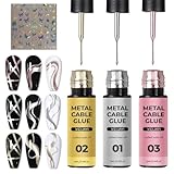3 Farben Nail Art 3d Gel Nail Art 3d Gel 3d Nail Gel Nail Gel Metallic Nagellack Nail 3D Mirror Effect Polish für Salon Home DIY Maniküre