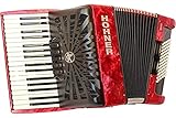 Hohner Bravo Line Facelift III Chromatisches Piano-Akkordeon mit Tasche 72 Bass rot
