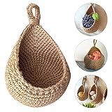 1pc Obstkorb Hängend Wandkorb, Aufbewahrungskörbe, Geflochtenes Weidenkorb, Wand Hängen Gemüse und Obst Korb Natürliche Wicker Woven Obst Korb Küche Tisch Wand Hängende Lagerung Korb für Obst, Gemüse