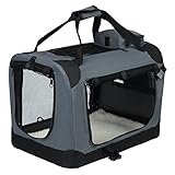 EUGAD Hundebox faltbar, Größe M 60x42x42cm geeignet für kleine Hunde wie Französische Bulldogge 0112HT