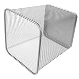 BESTYASH Eckiger Abfallkorb aus Metallgewebe Robuster Mülleimer für Büro und Zuhause und Funktional für Schreibtische Kleine Räume und Vielseitige Verwendung