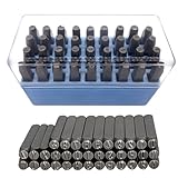 Schlagbuchstaben 36-teiliges Set, Schlagzahlen und Buchstaben Punch, 6 mm Schlagstempel, Schlagbuchstaben A-Z, Zahlen 0-8 und Symbol &, Stanzwerkzeug für Metall, Kunststoff, Holz und Leder