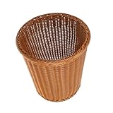 Cabilock 1 Stück Rattan-Mülleimer Pflanzgefäß Aus Holz Dekorative Blumentöpfe Dekorative Körbe Rattan-Mülleimer Büroabfalleimer Vintage-Papierkorb Mülleimer Algen Weide Jute