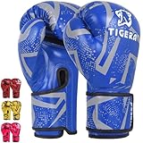 Tigera Kinder Boxhandschuhe | Kickboxen, Muay Thai Sparring, Training | Boxsack - Sandsack | Kampfsport, Punchinghandschuhe Coachinghandschuhe für Jungen, Mädchen (4oz, Blue)