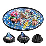 LandJoy Kinder Aufräumsack,Baby Spielzeug Aufbewahrung Spielmatte mit Tragegriff Spieldecke Speicher Tasche Kinderspielzeug-Aufbewahrungsbeutel（150cm Himmelblau）