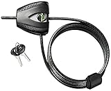 Master Lock Schwarzes Python-Fahrradschloss mit Schlüssel, verstellbares Metall-Kabelschloss mit wetterfester Vinyl-Beschichtung für Outdoor-Ausrüstung, Fahrräder, 1,8 m lang, 8417D