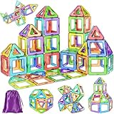 COOLJOY Magnetische Bausteine, 40 Teile Magnetbausteine Magnete Kinder, Magnetspielzeug Tiles, Magnet bausteine für Spielzeug ab 3 4 5 6 Jahre Kinder Jungen und Mädchen Geschenk