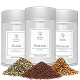 Boomers Gourmet - Orientalische Gewürze Set, Sumach Gewürz I Dukkah Gewürzmischung I Zatar Gewürzmischung nach Ottolenghi Gewürze Set 3er - 3 Dosen - 285 g
