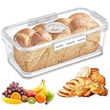 Hejo Brotkasten Groß, Transparente Brotbox, Brottopf aus PET Material, Timing Brotaufbewahrung, Toastbrot Aufbewahrungsbox mit Deckel, Brotbehälter für Küche Transport (32×17×11cm)