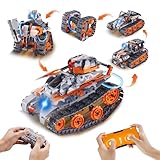 VEVOR STEM-Bauspielzeug für Kinder, 5-in-1, 554 Teile, ferngesteuerte Autobausätze, ferngesteuertes und per App gesteuertes Auto/Roboter/Panzer/Zauberwürfel/Schneepflug, RC STEM-Roboter-Bauset