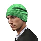 Wanssy® Laufmütze Rennmütze Herren Damen Mütze Beanie Unisex Radmütze Sportmütze Thermo Skifahren Joggen Radfahren Motorradfahren (Polyester, Grün)