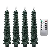 Weihnachtsbaum-Kerzen, Weihnachtsbaum-Kerzenlichter mit Fernbedienung, Timer, 24,6 cm, batteriebetriebene Fensterkerzen, flammenlose Kerzen für, Tischdekoration