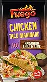 Fuego - Chicken Taco Marinade | Flüssigmarinade für Hähnchenfleisch | Ohne Geschmacksverstärker, ohne Farbstoffe | 45 ml