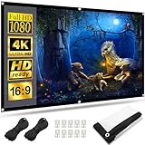 Leinwand Beamer 84 Zoll,HOPFROG Front und Rückprojektion Leinwand Faltbarer 16: 9 HD 4K Projector Screen Wall Mount Projektor Leinwand Tragbare für Heimkino Camping