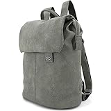 Elegant Rucksack für Damen & Mädchen – City Daypack aus Optik Leder – klein Schulrucksack Backpack (Grau)