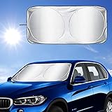 Sonnenschutz Auto,Auto Windschutzscheibe Sonnenschirm,Vorderseite Frontscheibe Sonnenschutz,Faltbarer Schutzschirm Sonnenblende,Reflektierender UV Staub Schutz,Auto Heckscheibe Schutz Block,150x85cm