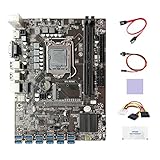 suoera B250C BTC Miner Motherboard 12 USB3.0 + 4PIN zu SATA Kabel + Schalterkabel + SATA Kabel + WäRmeleitpaste + WäRmeleitpad für ETH
