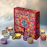BRAST Adventskalender | 24 Mini Duftkerzen | 12 Duftnoten wie Vanille-Coco Sandelholz & Waldbeere | dekorative Metalldosen zum wiederverwenden | Brenndauer bis zu 8 Stunden