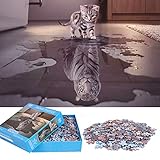 1000 Teile Puzzle für Erwachsene, hochwertige recycelbare Materialien und hochauflösender Druck, Familienspiel, Teambuilding, Geschenk und Geschenk für Liebhaber oder Freunde (Katze und Tiger)
