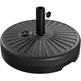 Yaheetech Sonnenschirmständer für Sonnenschirm 38/48 mm, Schirmständer Schwer Sonnenschirmfuß Marktschirmständer 22 kg Befüllbar mit Wasser für Garten Terrasse Balkon, Φ 50 cm Schwarz