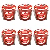 pajoma® Mini Duftkerze 6er-Set, Apfel-Zimt - Weihnachten Edition | 45g Wachsgewicht, Brenndauer: 10 Stunden, in edler Geschenkverpackung | Premium Qualität