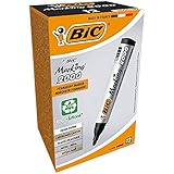 BIC Marking 2000 Permanent Marker, in Schwarz, Wasserfester Stift für Glas, Metall, Holz & Co, Strichstärke 1,7 mm, 12er Pack