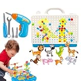 Set mit elektrischer Bohrmaschine, Set mit Bohrmaschine, Bohrmaschine und Schraubendreher, Konstruktionsprojekte, Bausteine, für Kinder, J