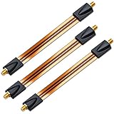 deleyCON 3x Fensterdurchführungen SAT Kabel 17cm Flexibel 26cm Länge Kupplung Fenster & Türen Vergoldet Extrem Flach Geschirmt Klebepads - Kupfer