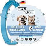CANYBY Zeckenhalsband für Hunde - 100% Natürliche Inhaltsstoffe und Schutz vor Zecken & Flöhen bis zu 8 Monate - Wasserdicht & Verstellbar