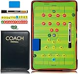 CREADY Premium Football Coaching Slate Premium Tactical Coaching Binder für Coaching Training Plays in Training Coaching Gifts Die Schiefertafel enthält magnetische Chips und Markerstift.
