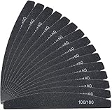 URAQT Professionelle Nagelfeile, 16 Stück, doppelseitig, Feile 100/180, waschbar, für Nägel, Friseursalon, Haustiere (schwarz)