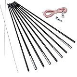 Fiberglas Zeltstange Ø 9,6 mm - 550 cm aus 9 Segmenten - mit Gummizug und Einfädelhilfe Zeltgestänge Zeltstangen - Ersatzstangen für Zelte - Kürzbar - Biegeradius 120cm