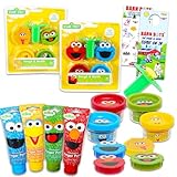 Sesame Street Kunst- und Bastelset – 14-teiliges Bündel mit formbarem Teig, waschbarer Fingerfarbe, Werkzeugen und mehr, Sesame Street sensorisches Spiel für Kinder