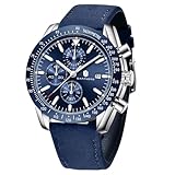 BENYAR by Armbanduhr Herren Analog Quarz Chronograph Wasserdicht Leuchtende Designer Uhren Herren mit Lederband Lässig Business-Kleid Herrenuhren Elegante Geschenke für Männer