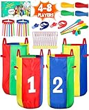 Eocolz Outdoor-Karnevals-Spiele: Kartoffelsackbeutel, Eierlöffel-Rennen, 3-beiniges Rennband, Fangschwanz-Spiele, Geburtstags- und Feldtag, Familientag, Hof, Rasen, Ostern