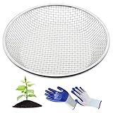 Lanovuto Gartensieb 30 cm, Sieblochgröße 6 mm, Metall Kompostsieb, Erdsieb, Sandsieb, Durchwurfsieb für Erde, Kompost, Saatgut