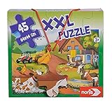 Noris 606031565 XXL Riesenpuzzle, Urlaub auf dem Bauernhof - mit 45 Teilen (Gesamtgröße: 64 x 44 cm) - für Kinder ab 3 Jahren