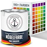 Hamburger Lack-Profi Möbelfarbe ohne Schleifen FARBAUSWAHL - GLANZAUSWAHL Möbellack Holz und Metall - für Innen & Außen (1 L)