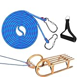 Schlittenseilzug,Schlittenleine | Blei für Schneeschlitten,13 Fuß Schneeschlittenleine,Dicke Schlittenleine mit Karabiner zum Ziehen, Schlittenzugseil in