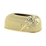 Europäische Taschentuchbox, dekorativer Taschentuchhalter, Gesichtstücherabdeckung, Box, Home Hotel Auto Serviettenhalter (Gold)