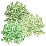 300 Stück Grüne Blattperlen, Gelochte Grüne Blattperlen, Handgefertigte Farbverlaufsperlen, Gefädelte Bastelperlen, Handgefertigte Schmuckaccessoires, Vielseitige Schmuckanhänger