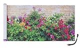 Maximex Balkon-Sichtschutz, praktischer Sichtschutz mit farbenfrohem Mauerblumen-Motiv, windschützende Sichtschutzplane mit hoher UV- und Witterungsbeständigkeit, schnelltrocknend und reißfest, 5 m