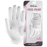 Wilson Staff Damen Golf Handschuh Feel Plus LLH, Weiß, S