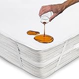 Matratzenschoner 120x200 cm wasserdichte Matratzenauflage aus Baumwolle Nässeschutz Inkontinenzunterlage Matratzenbezüg Atmungsaktive Anti-Allergie und Anti Milben für Bett und Matratze Waschbar