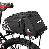 KEMIMOTO 2 IN 1 Gepäckträgertasche, 8L & Wasserdicht Fahrradtaschen für Gepäckträger, Mehrere Fächer, mit Tragegriff und Schultergurt, Fahrrad Taschen hinten