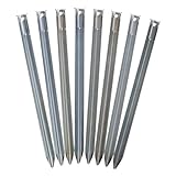 Sandheringe, 30cm - Sandfortress von outdoorer - 8 Stück 1,2 mm dicke Stahlheringe mit V-Profil inkl. Transporttasche